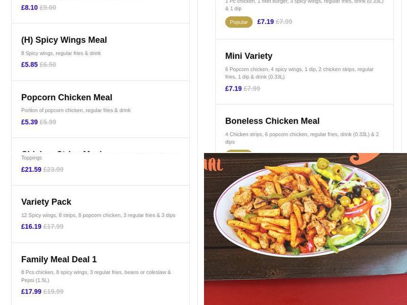 Chesters Chicken Northenden Menu