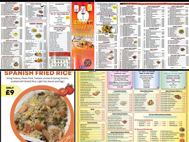 Lee's Chip Shop Menu