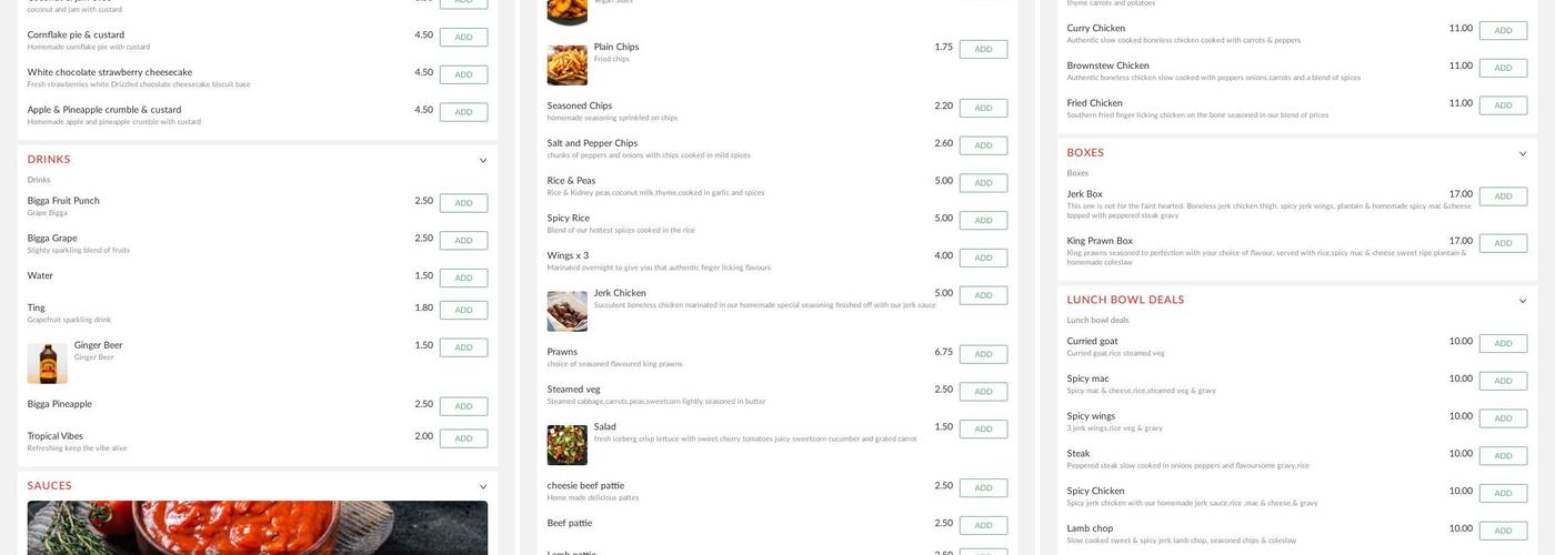 Caribbean Cookout Menu