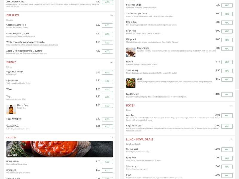 Caribbean Cookout Menu