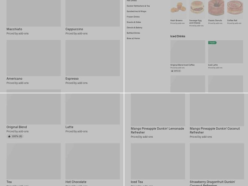 Dunkin' Menu