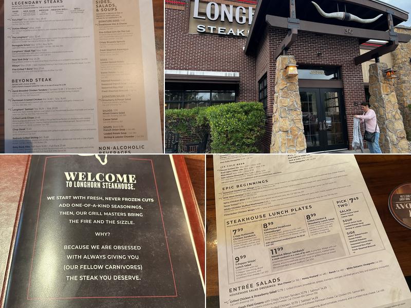LongHorn Steakhouse Menu