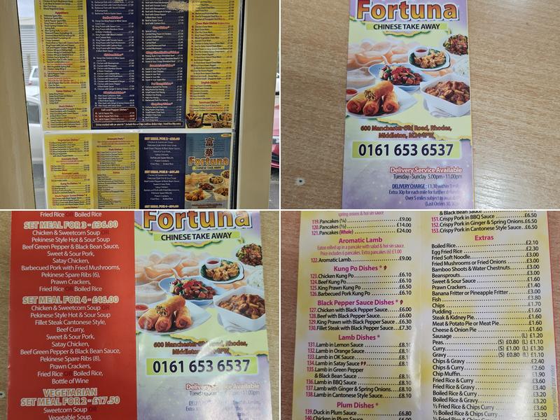 Fortuna Chinese Menu