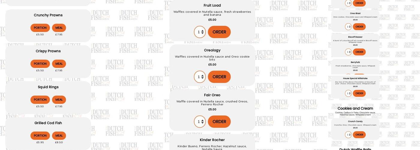 The Dutch fishmen chorlton Menu