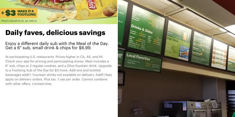 Subway Menu