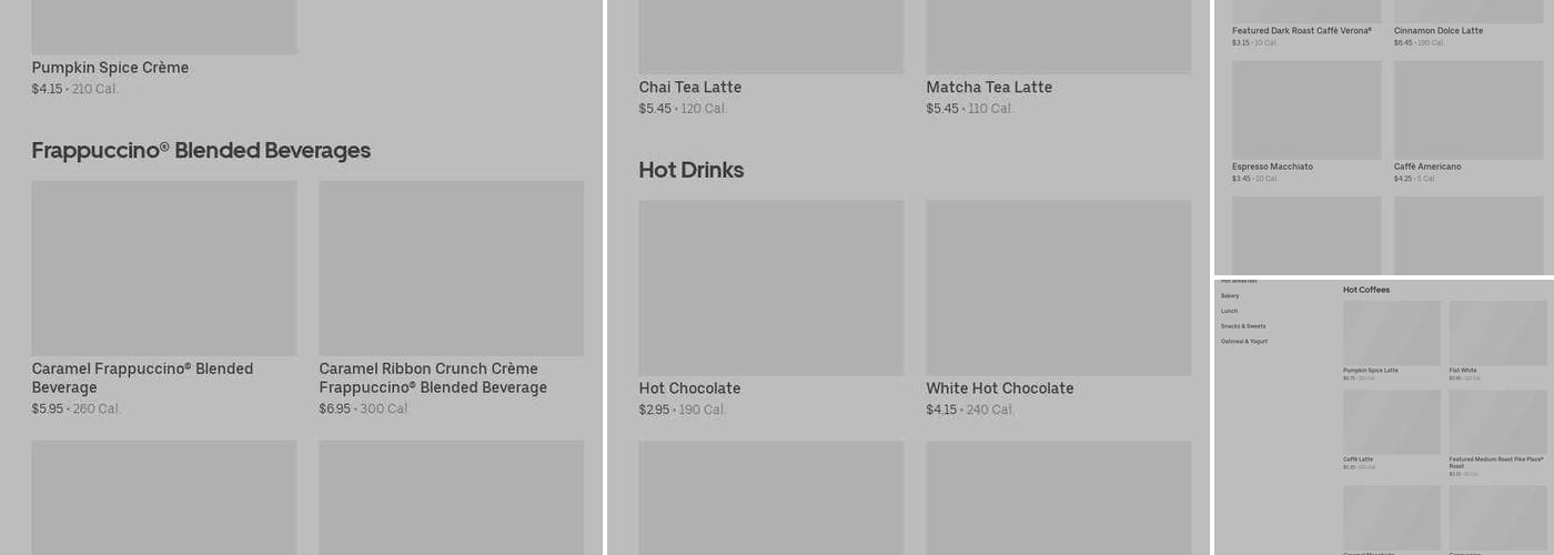 Starbucks Coffee Company Menu