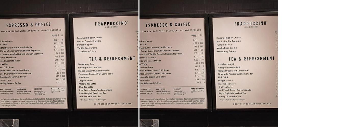 Starbucks Menu