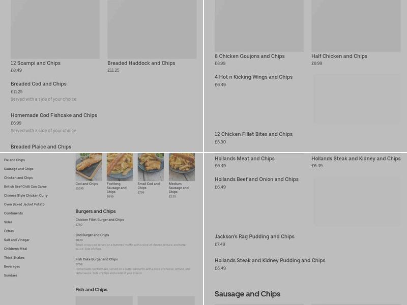 Armstrong’s Fish and Chips Menu