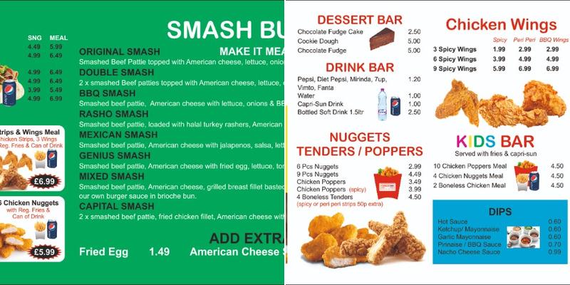 Smash Capital Menu
