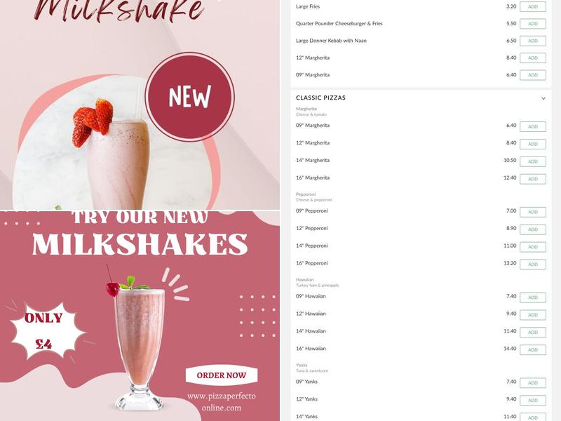 Pizza Perfecto Denton Menu