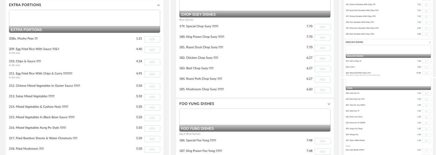 Chan's Chinese Takeaway Menu