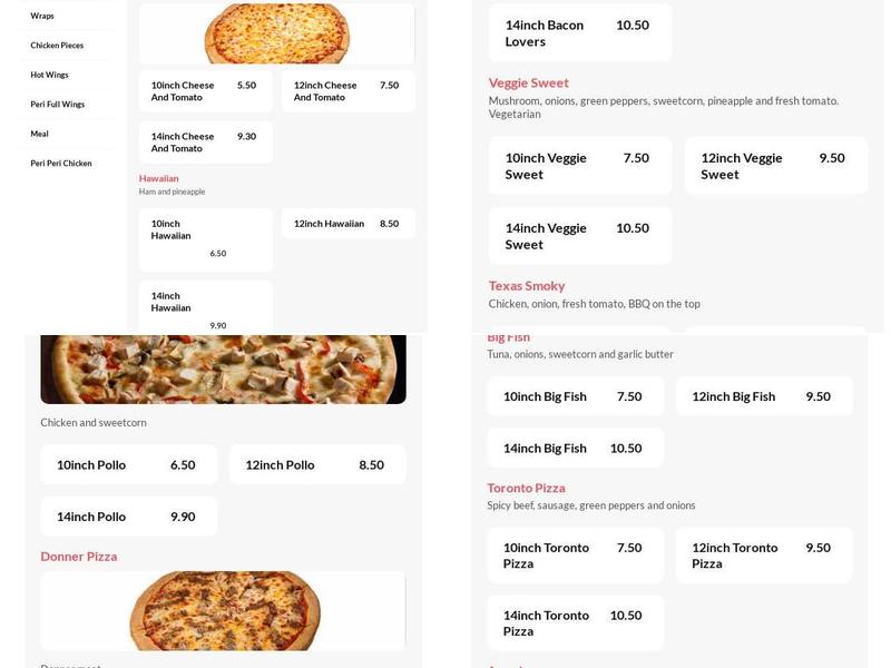 Canadian Charcoal Pit Menu