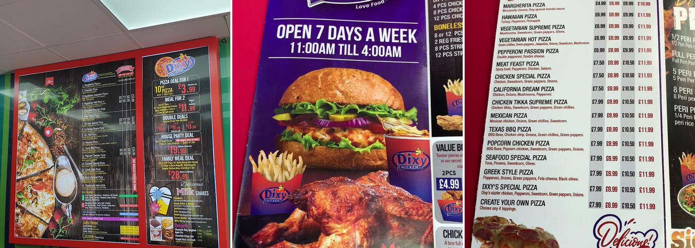 dixy chicken Menu