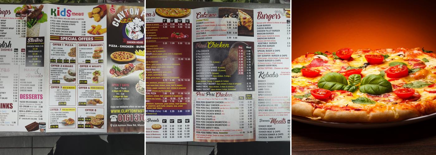 Clayton Pizza & Chicken House Menu