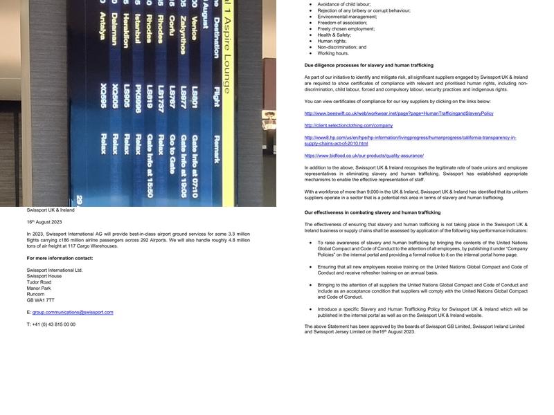 Aspire Lounge Manchester Terminal 1 Menu