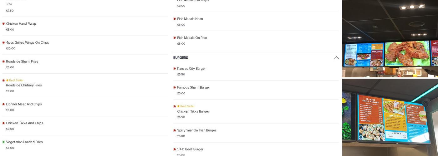 Spices of Kashmir Menu