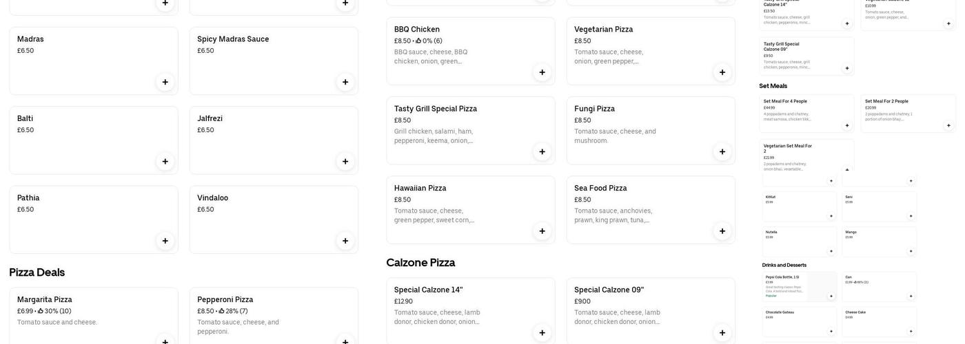 Tasty Grill and Takeaway Menu