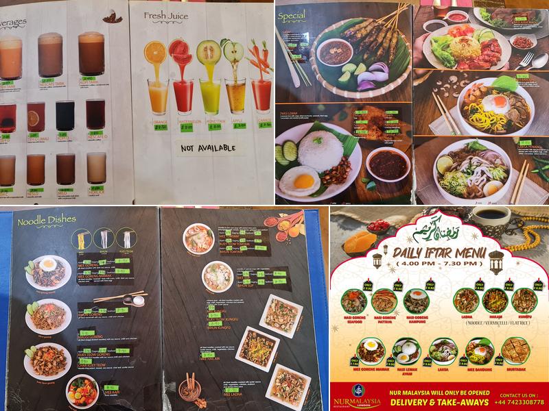 Restaurant Nur Malaysia Manchester Menu