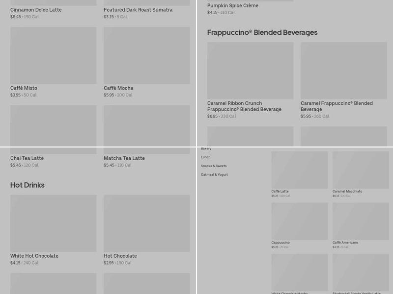Starbucks Menu
