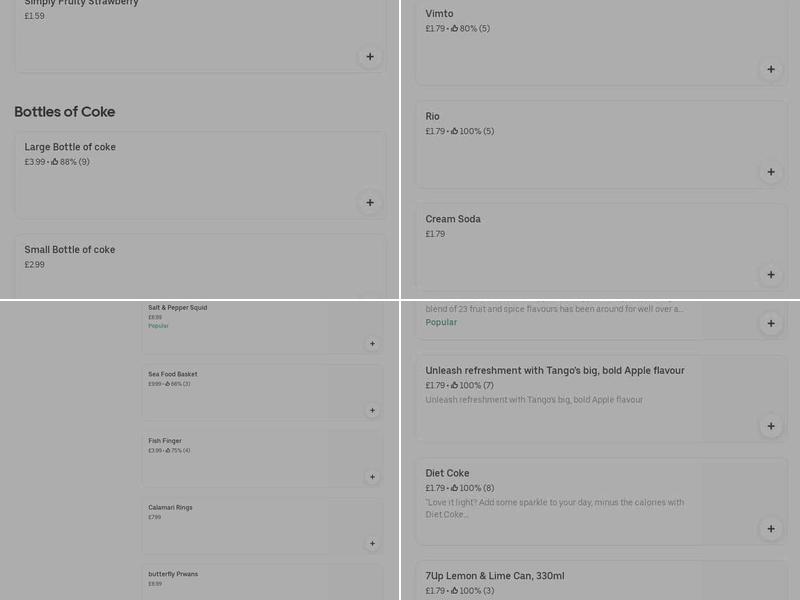 Range Desserts Central Menu