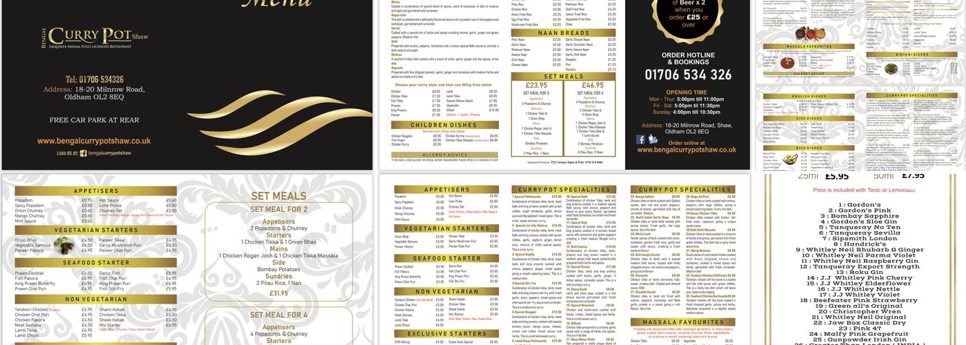 Bengal curry pot Shaw Menu