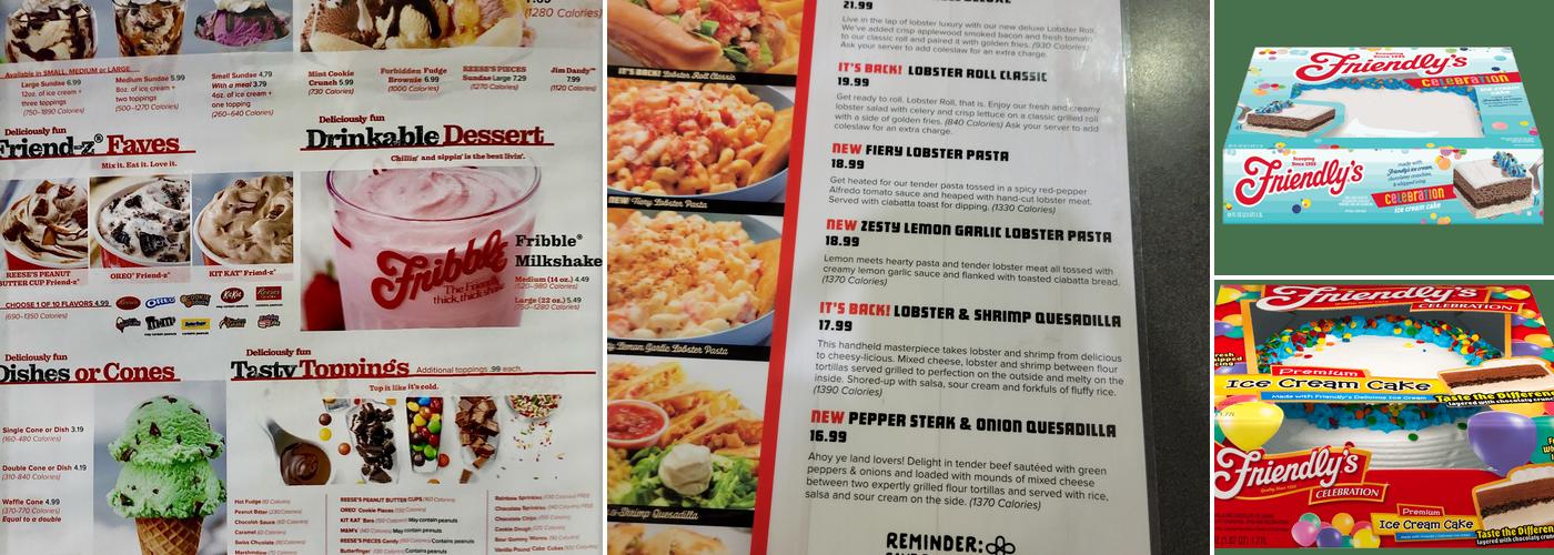 Friendly's Menu