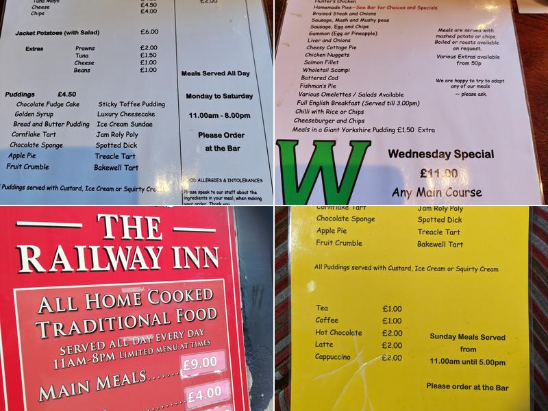 The Railway Inn Menu