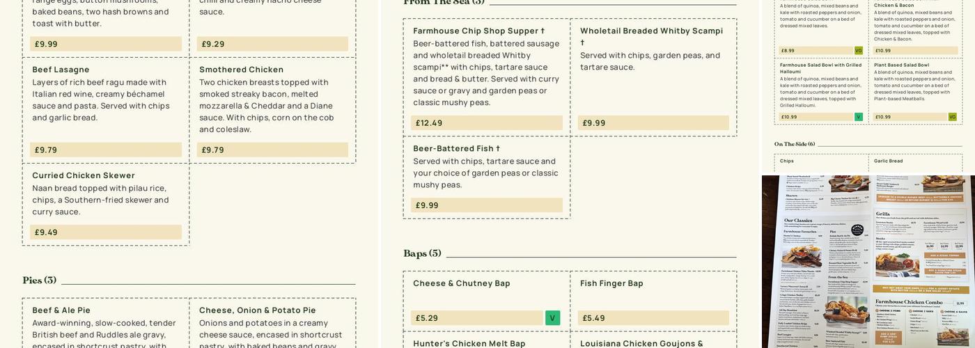 Kings Mill Farm - Dining & Carvery Menu