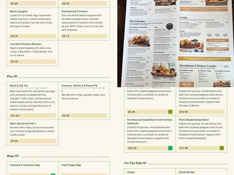 Kings Mill Farm - Dining & Carvery Menu