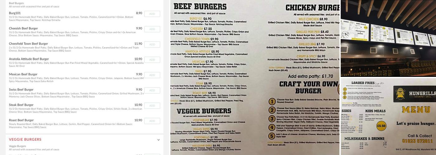 Hungrilla Gourmet Grill Menu