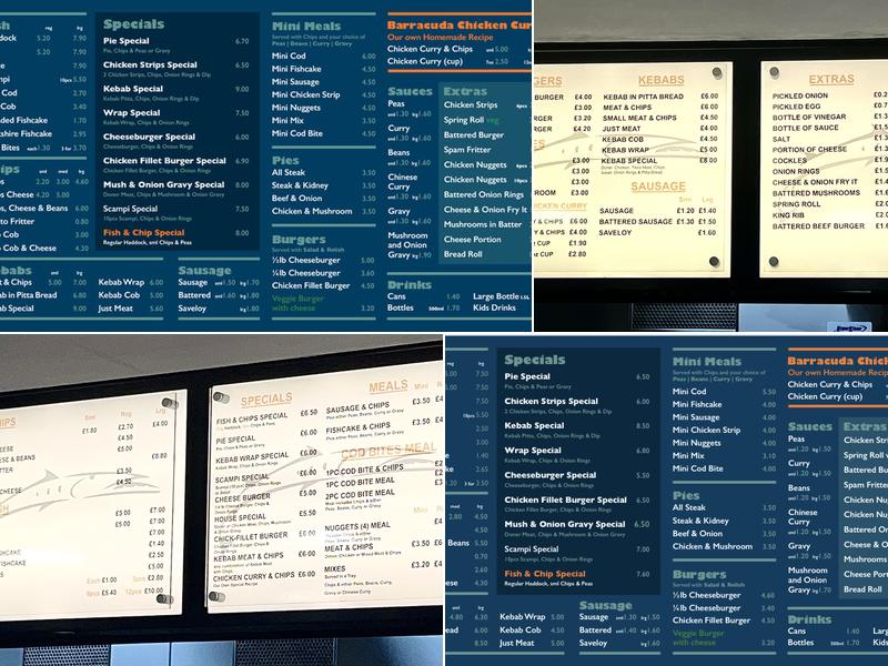 Barracuda Mansfield Menu