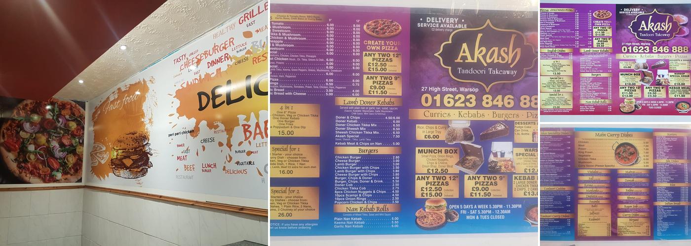 Akash tandoori Menu