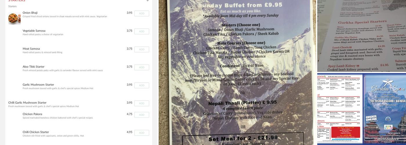 Gurkha Spice Menu