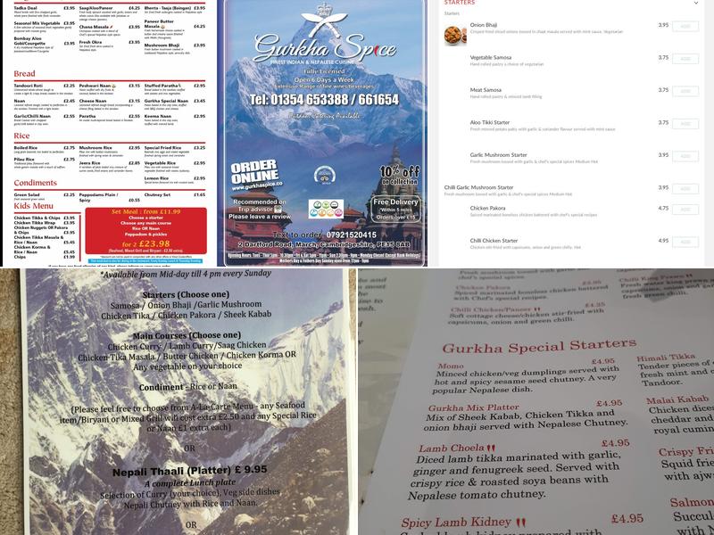 Gurkha Spice Menu