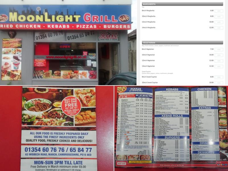 Moonlight Grill Menu