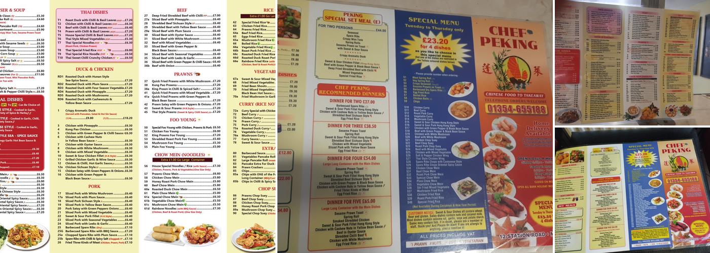 Chef Peking 蓬莱 Menu