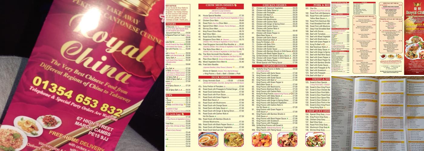Royal China Takeaway Menu