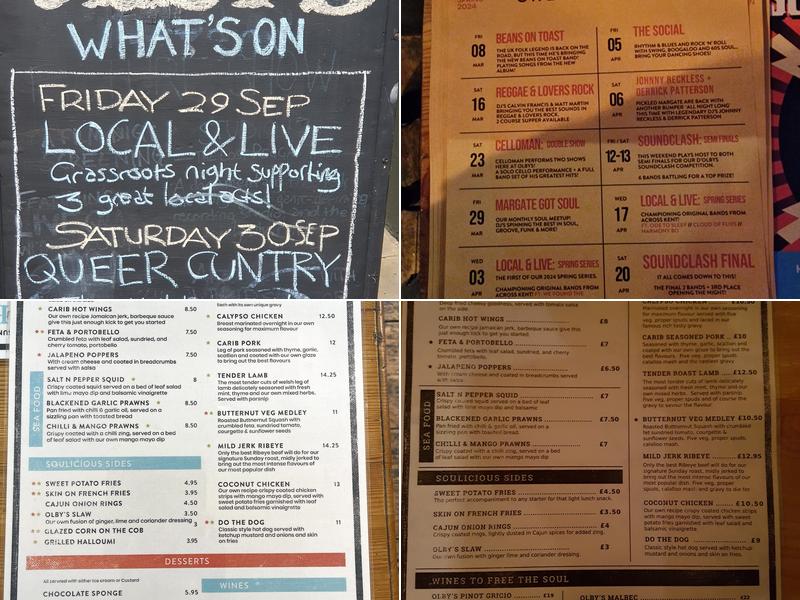 Olby's Soul Cafe Menu