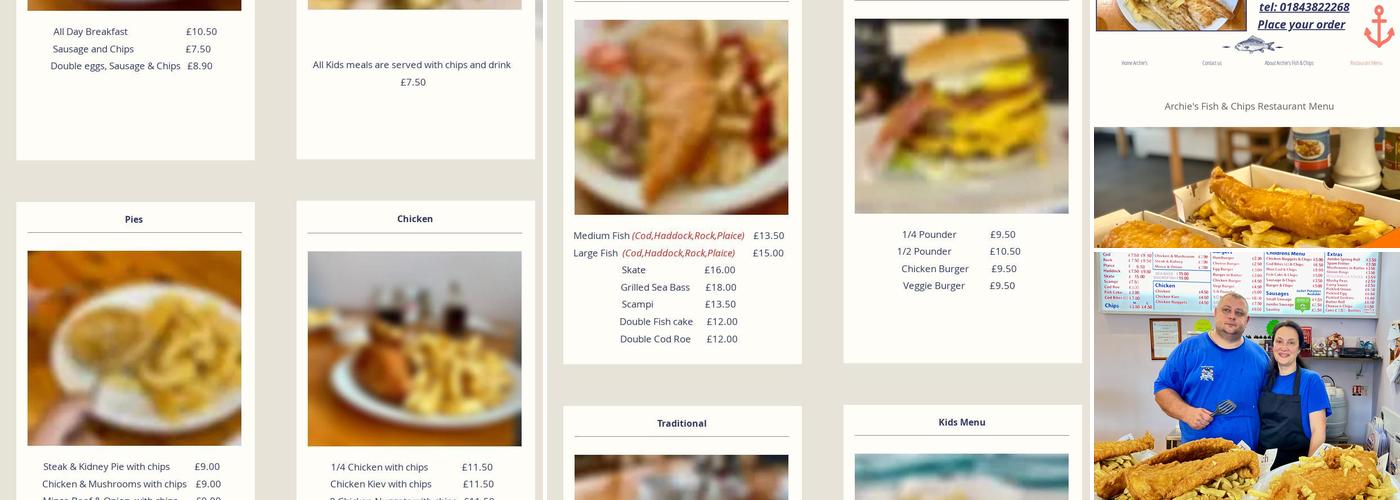 Archie's Fish & Chips Menu