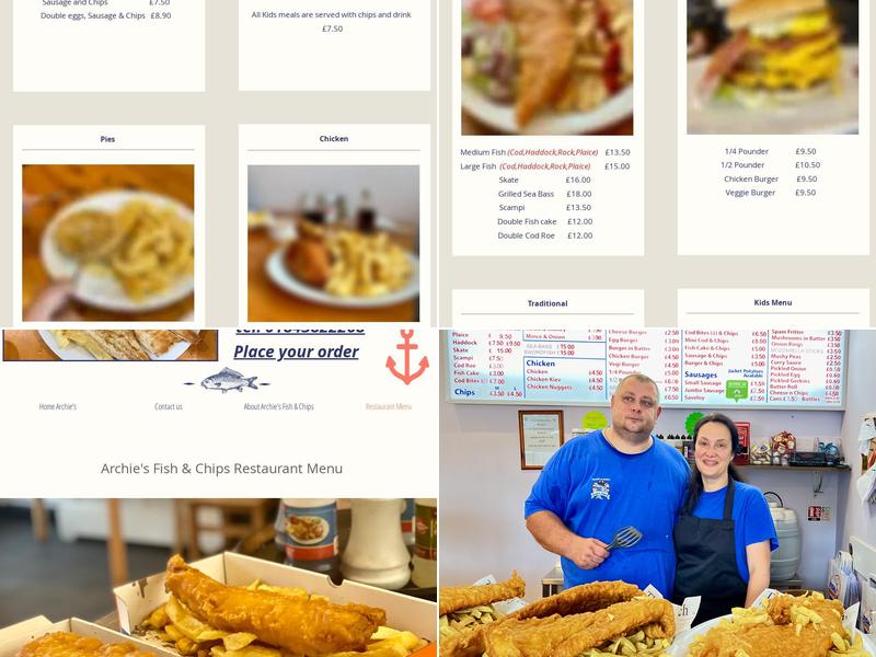 Archie's Fish & Chips Menu