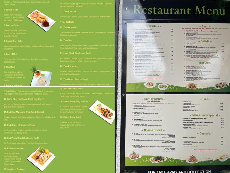 Mama Jinny Thai Kitchen Menu
