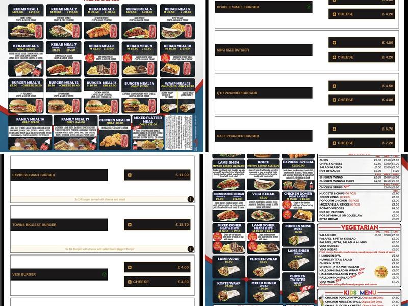 Express Kebab House Menu