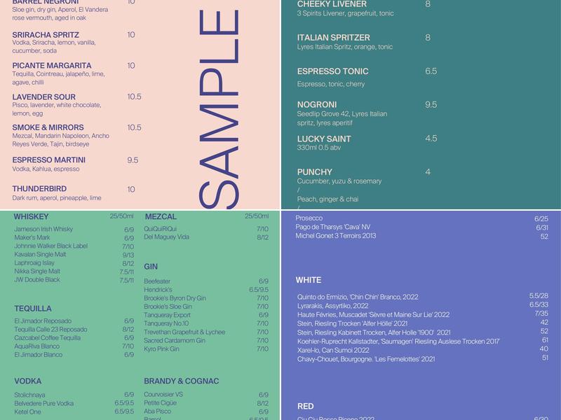 Faith In Strangers Menu