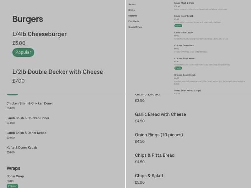 Baba Kebab House Menu