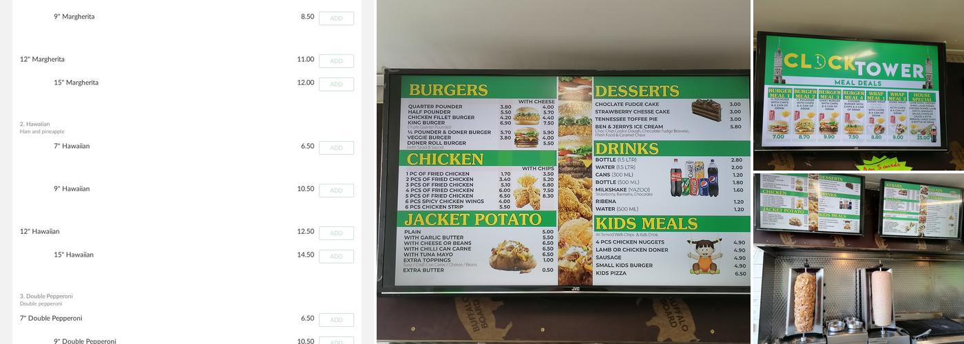 Clock Tower Kebab House Menu