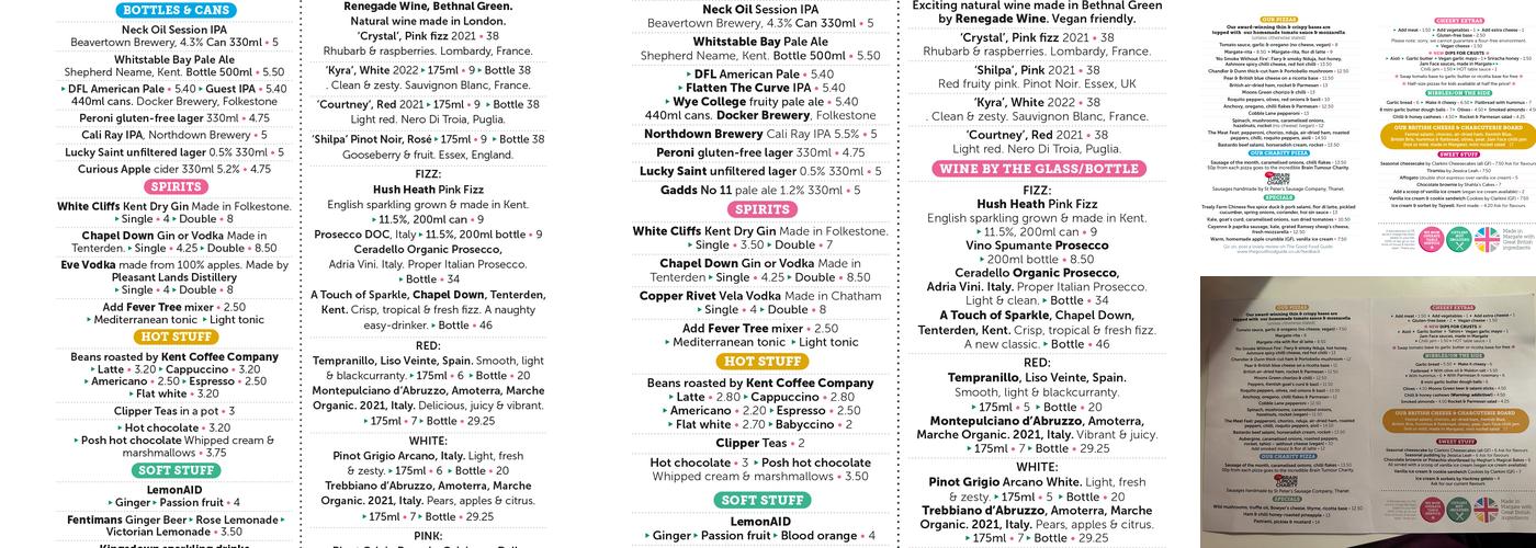 GB Pizza Co Menu
