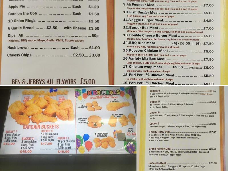 Thanet Tasty Chicken Menu