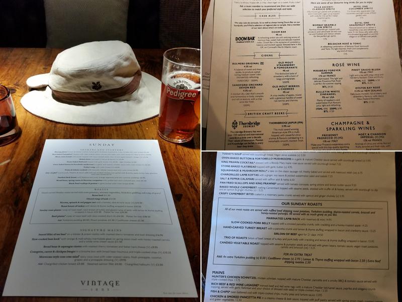 The Fitzwilliam Arms Menu