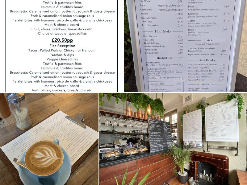 The Settling Rooms Menu