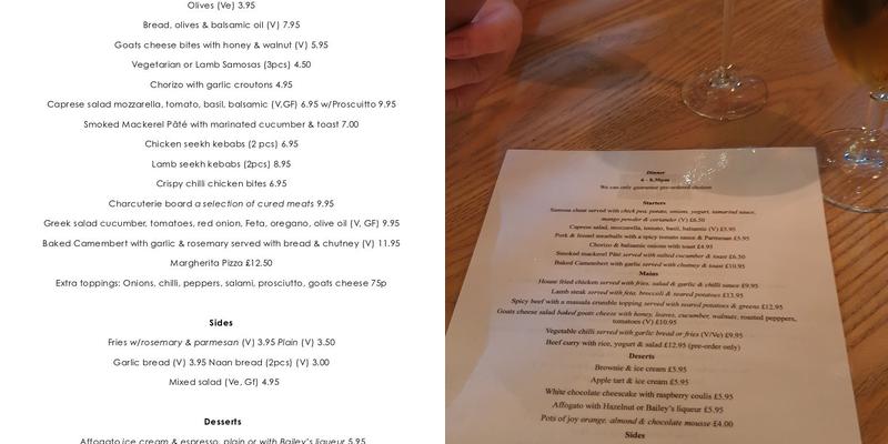 Fifty Eight Menu